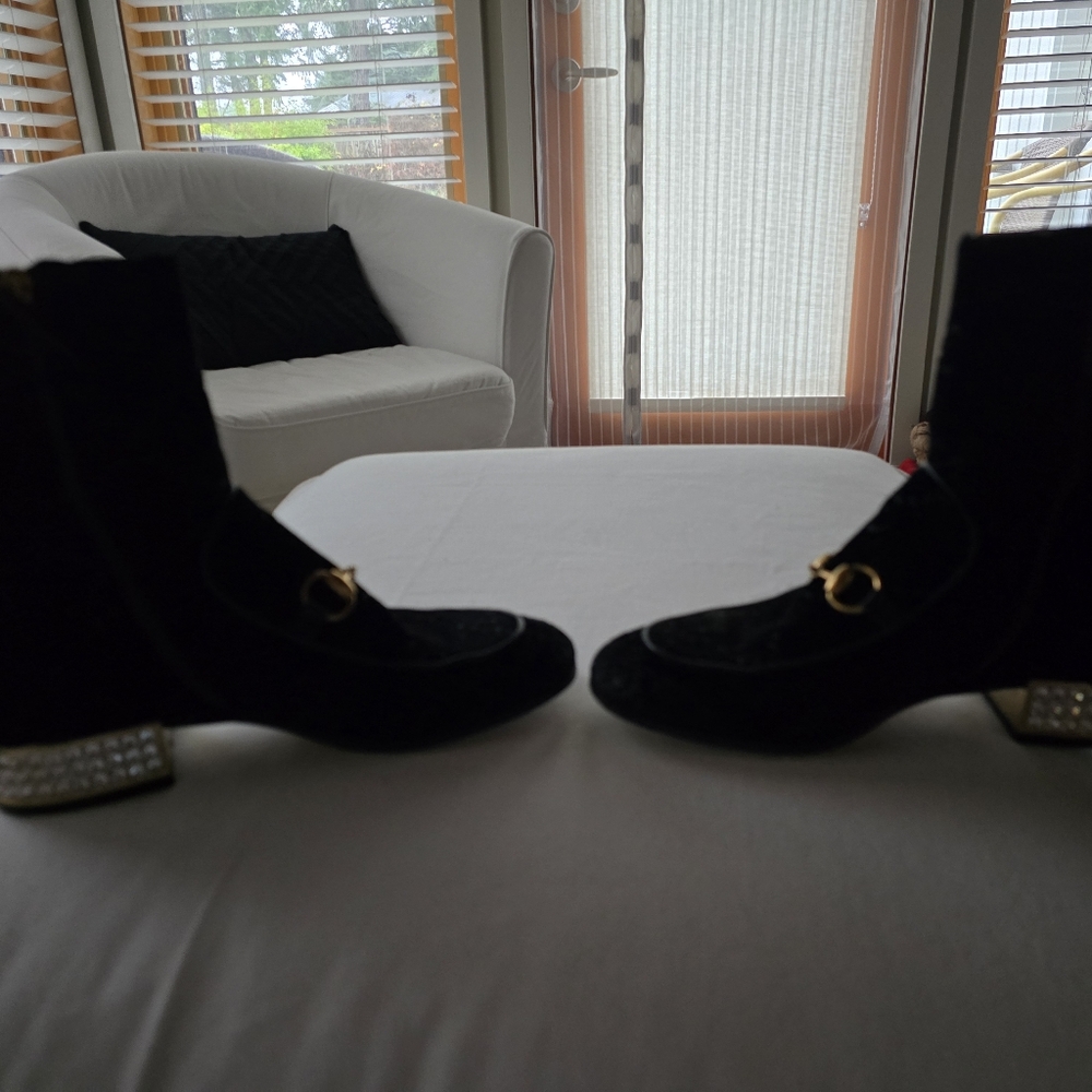 Gucci velvet and crystal boots 37 - Picture 8 of 11